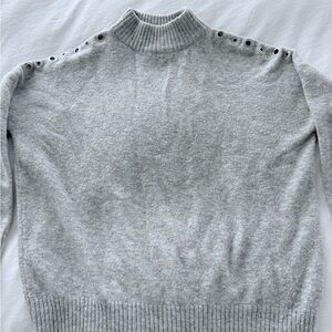 Wallis Light Gray Ribbed Knit Sweater